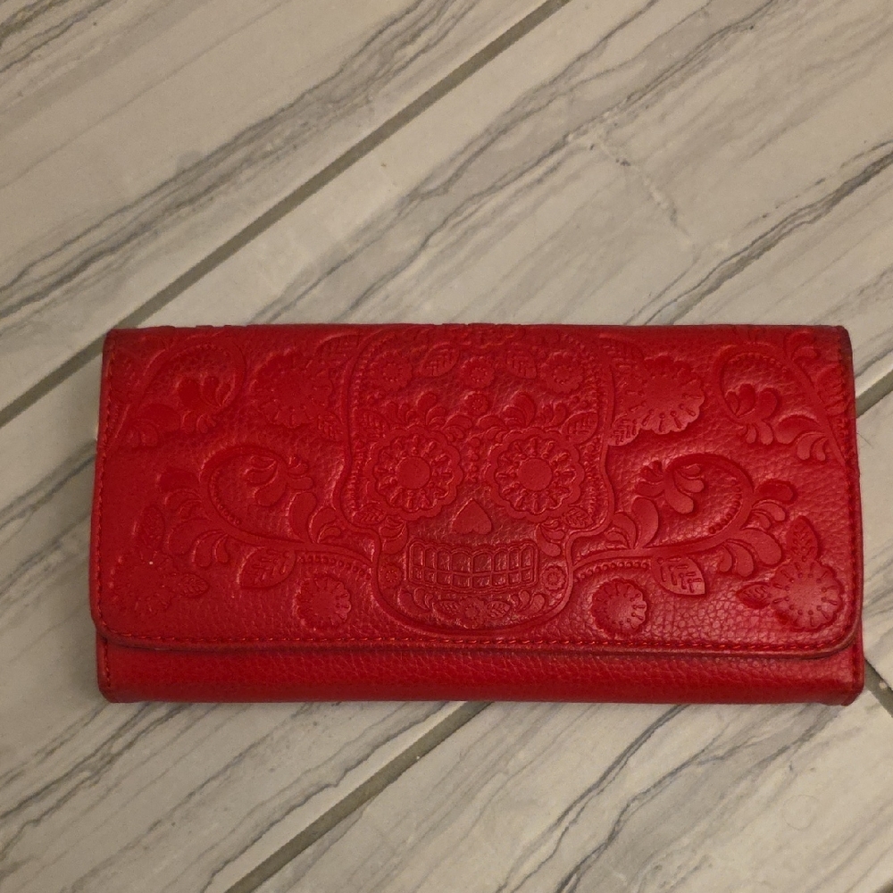 Loungefly Red Embossed Skull Wallet